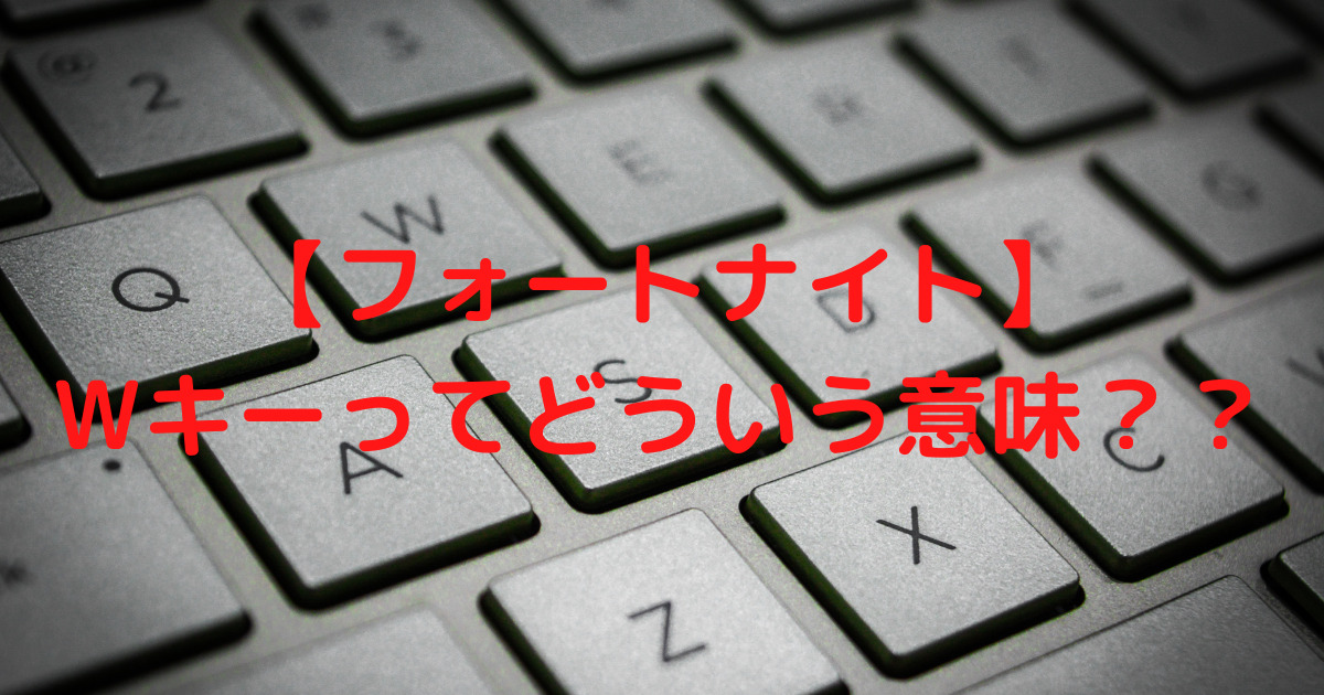 フォートナイト用語 Wキーってどういう意味 ゲームと共にあらんことを
